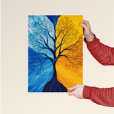 Dual Season Tree – Harmony of Nature Poster